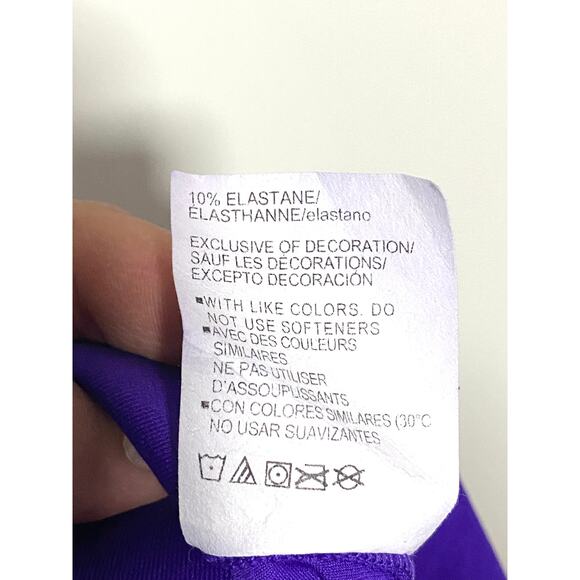 Under Armour Purple Black Leggings Spell Out Waist Kids Girls Medium YMD - Picture 9 of 9